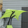Outsunny Outdoor Hammock Chair with Stand, Floating Chaise Lounge Chair with Soft Padded Cushion, Hanging Hammock Swing Reclining Seat with Canopy Umbrella, Green