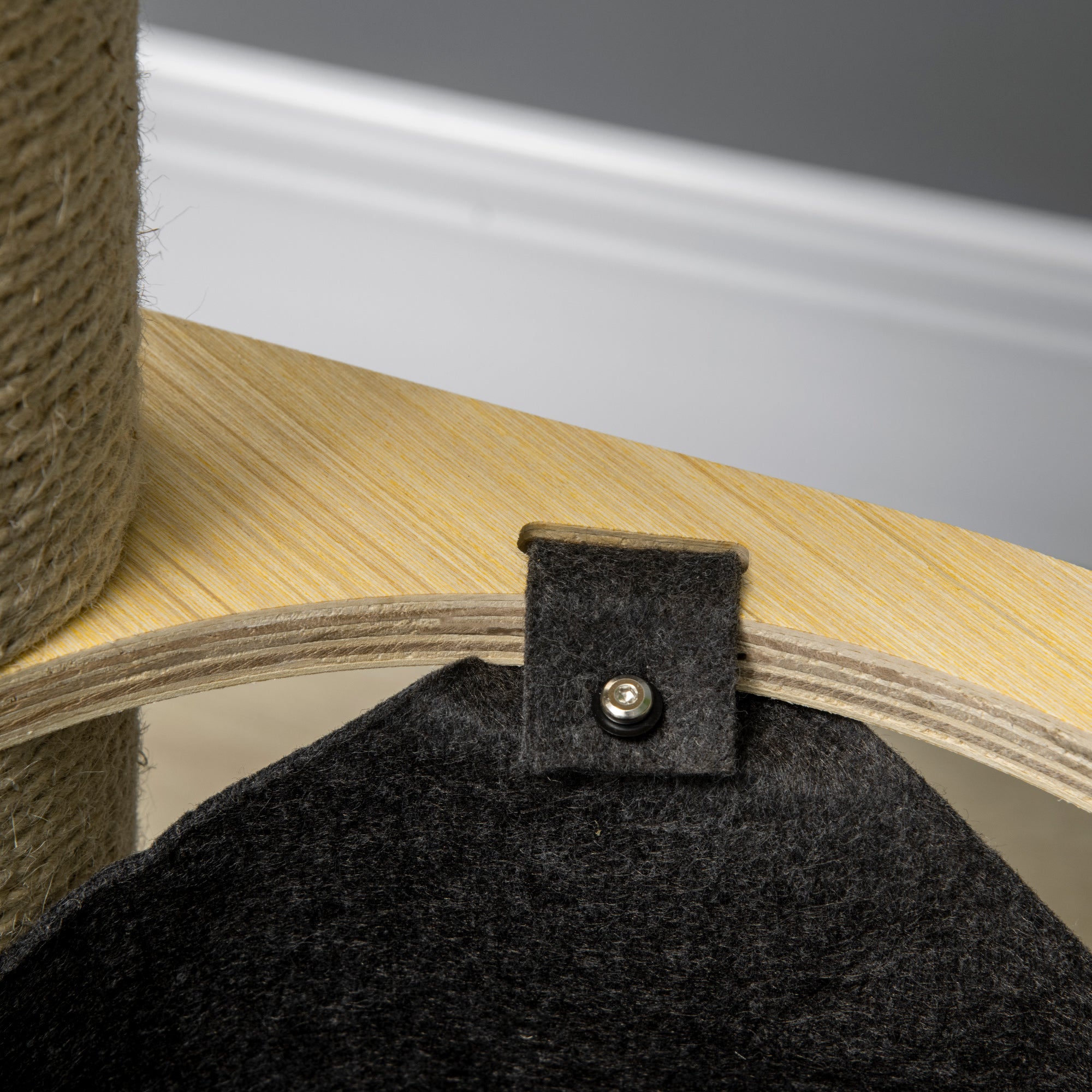 PawHut 84cm Cat Tree, Kitty Activity Centre with Hammock and Bed, Cat Tower with Jute Scratching Post, Natural Finish