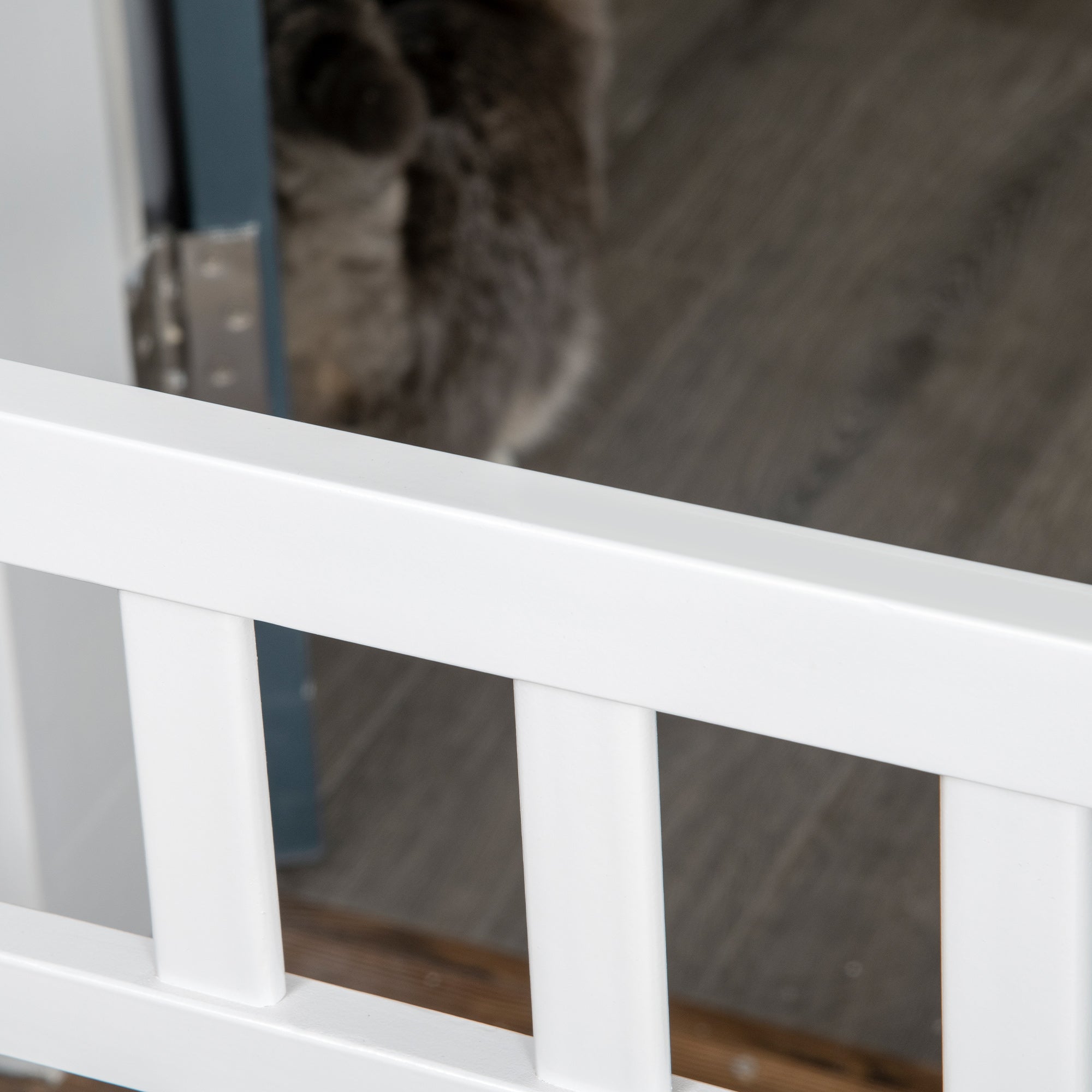 PawHut Freestanding Pet Gate with 2PCS Support Feet, 3 Panels Folding Dog Gates for the House Doorway Stairs, Expands up to 71.3" Wide, 29.9" Tall, White