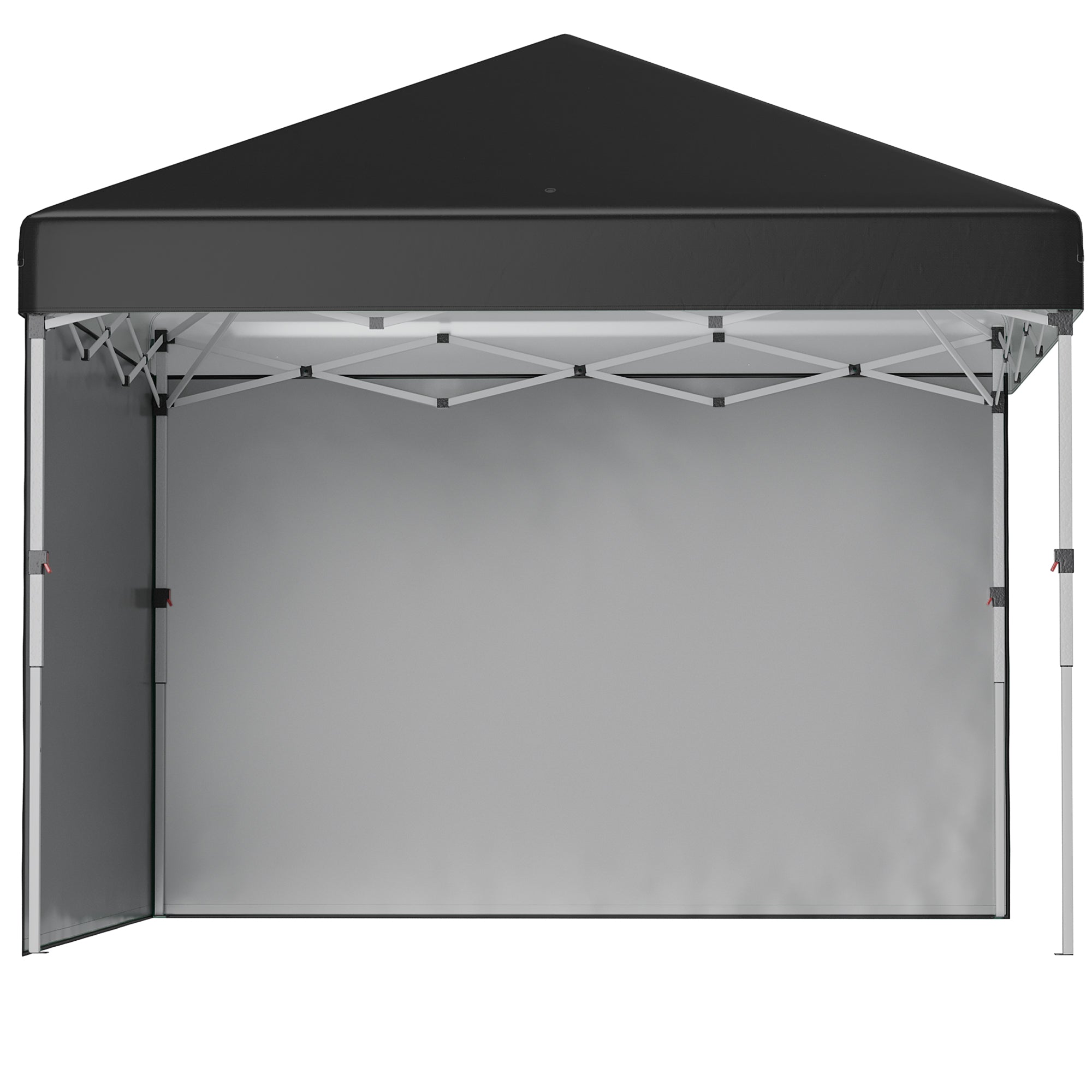 Outsunny 10' x 10' Pop Up Canopy Tent with Removable Sidewalls, Instant Shelter with Portable Roller Bag, 4 Sand Bags, Adjustable Height for Outdoor, Garden, Patio, Black