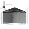Outsunny 10' x 10' Pop Up Canopy Tent with Removable Sidewalls, Instant Shelter with Portable Roller Bag, 4 Sand Bags, Adjustable Height for Outdoor, Garden, Patio, Black