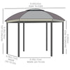 Outsunny 12' x 12' Round Outdoor Gazebo, Patio Double Soft Top Gazebo Canopy Shelter with Zipper Netting Sidewalls and Removable Curtains for Garden, Patio, Backyard, Brown