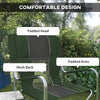 Outsunny Camping Director Chair for Adults, Aluminum Folding Camping Chair with Side Table, Cup Holder, Cooler Bag and Pocket, Grey