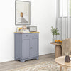 HOMCOM Sideboard Buffet Cabinet with Storage, 27" Kitchen Cabinet with Adjustable Shelf, 2 Drawers and 2 Doors, Coffee Bar Cabinet with Rubberwood Tabletop, Grey