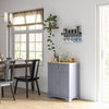 HOMCOM Sideboard Buffet Cabinet with Storage, 27" Kitchen Cabinet with Adjustable Shelf, 2 Drawers and 2 Doors, Coffee Bar Cabinet with Rubberwood Tabletop, Grey