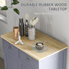 HOMCOM Sideboard Buffet Cabinet with Storage, 27" Kitchen Cabinet with Adjustable Shelf, 2 Drawers and 2 Doors, Coffee Bar Cabinet with Rubberwood Tabletop, Grey