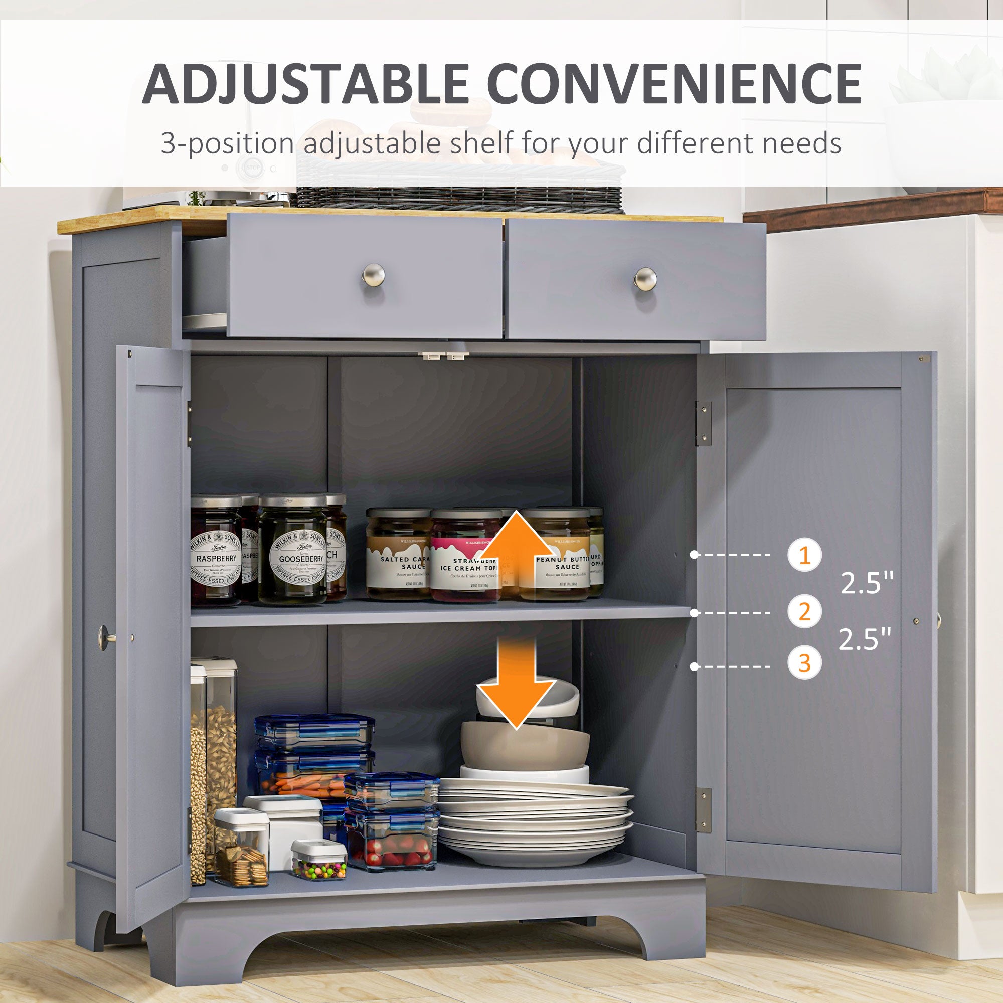 HOMCOM Sideboard Buffet Cabinet with Storage, 27