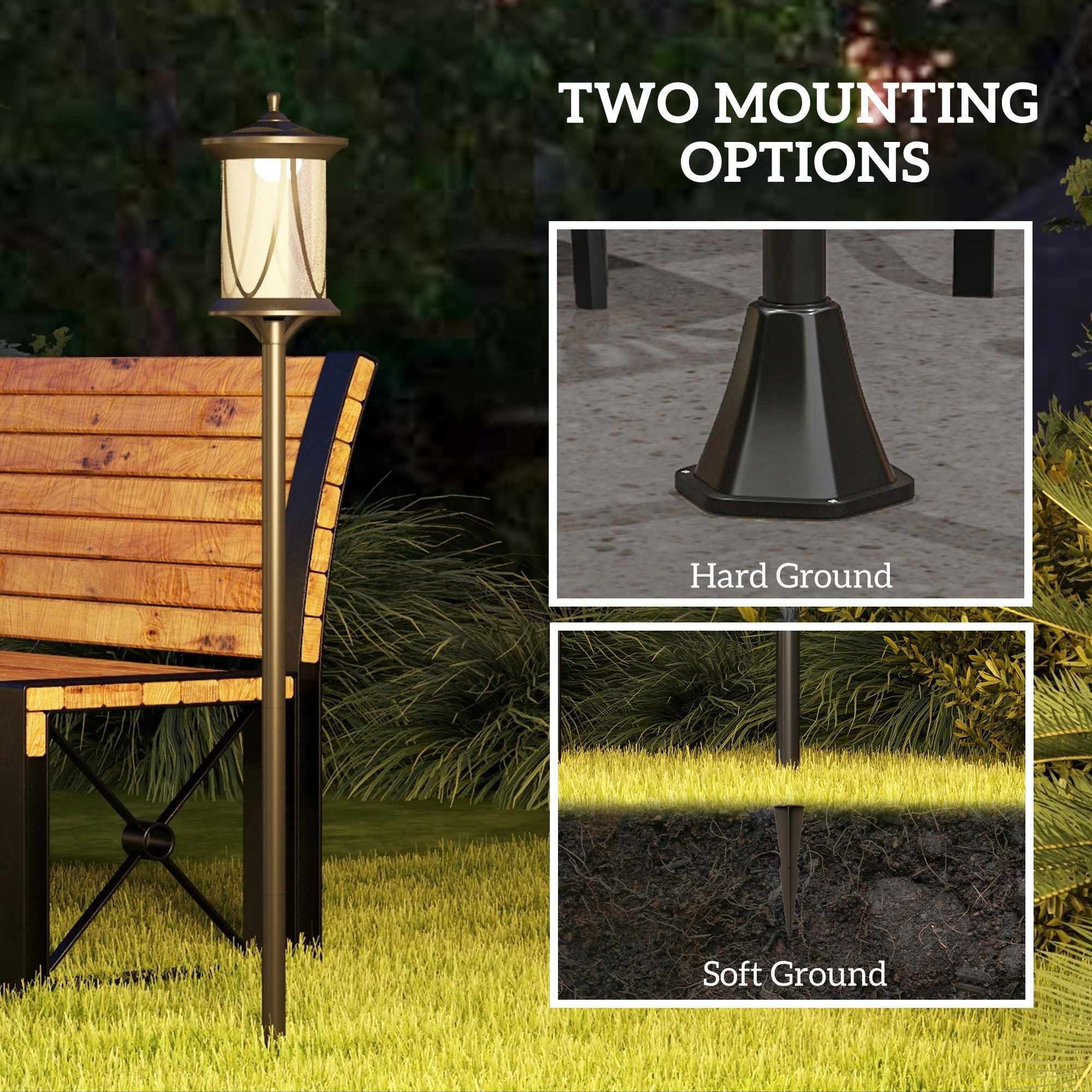 Outsunny Solar Lamp Post Light, 50
