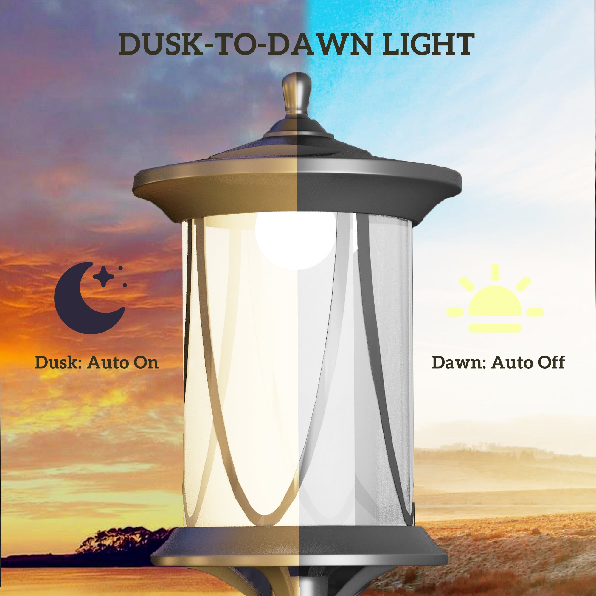 Outsunny Solar Lamp Post Light, 50