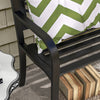 Outsunny 50" Outdoor Bench, Metal Frame Patio Loveseat with Floral Pattern Backrest, Cured Armrest, for Conservatory, Garden, Poolside, Deck, Black