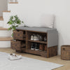 HOMCOM Shoe Bench with Storage, Modern Upholstered Entryway Bench with Open Shelves, Drawers and Pocket for Living Room, Hallway, Rustic Brown