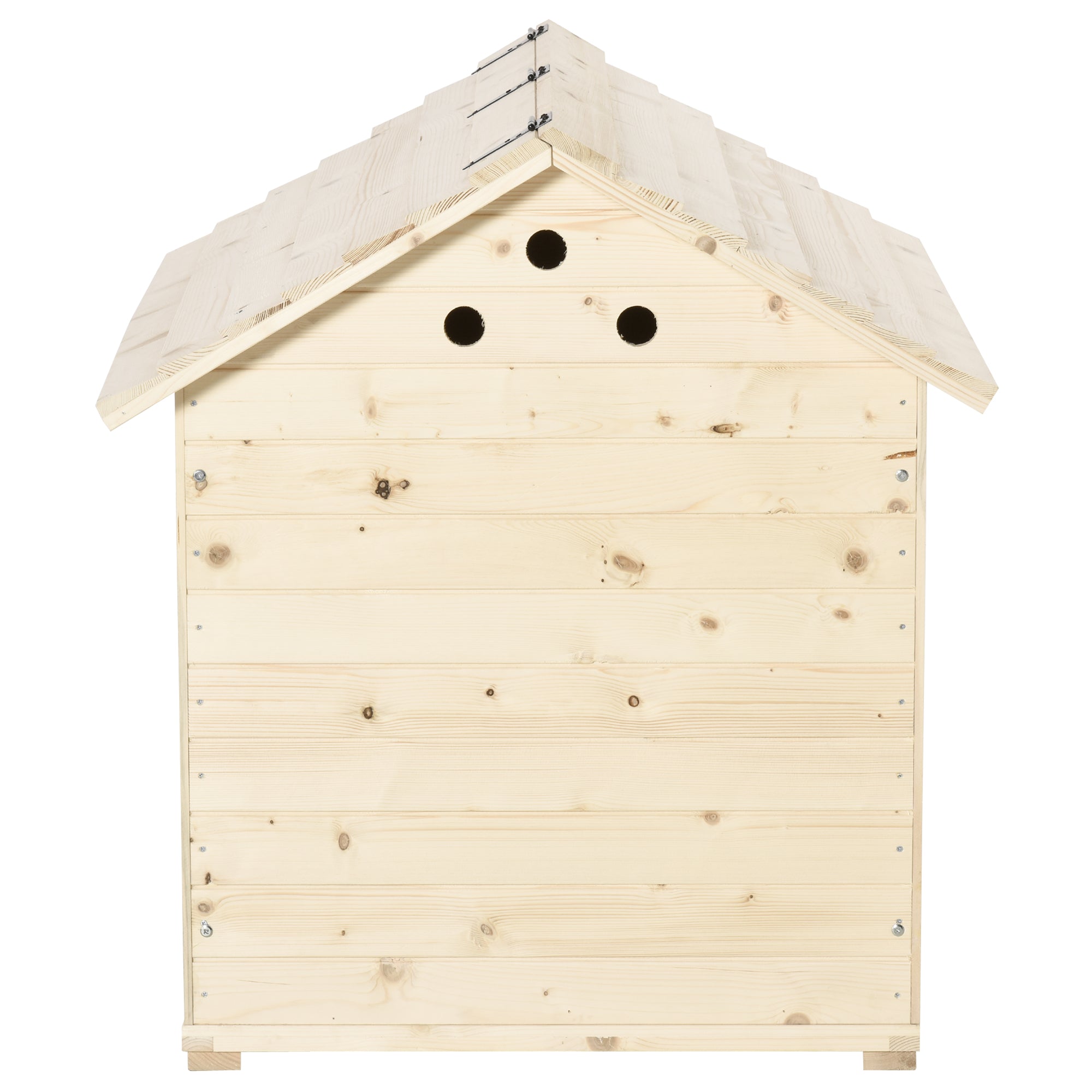 PawHut Wooden Duck House Poultry Coop for 2-4 Ducks with Openable Roof Raised Feet Air Holes Natural