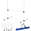 PawHut Set of 4 Dog Training Agility Gear Adjustable Jump Bar Pet Exercise Kit with Carrying Bag (White)