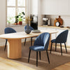 HOMCOM Dining Chairs Set of 4, Modern Upholstered Kitchen Chairs with Metal Legs, Shell Backrest and Padded Seat, Side Chairs for Dining Room, Bedroom, Living Room, Blue