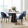 HOMCOM Dining Chairs Set of 4, Modern Upholstered Kitchen Chairs with Metal Legs, Shell Backrest and Padded Seat, Side Chairs for Dining Room, Bedroom, Living Room, Blue