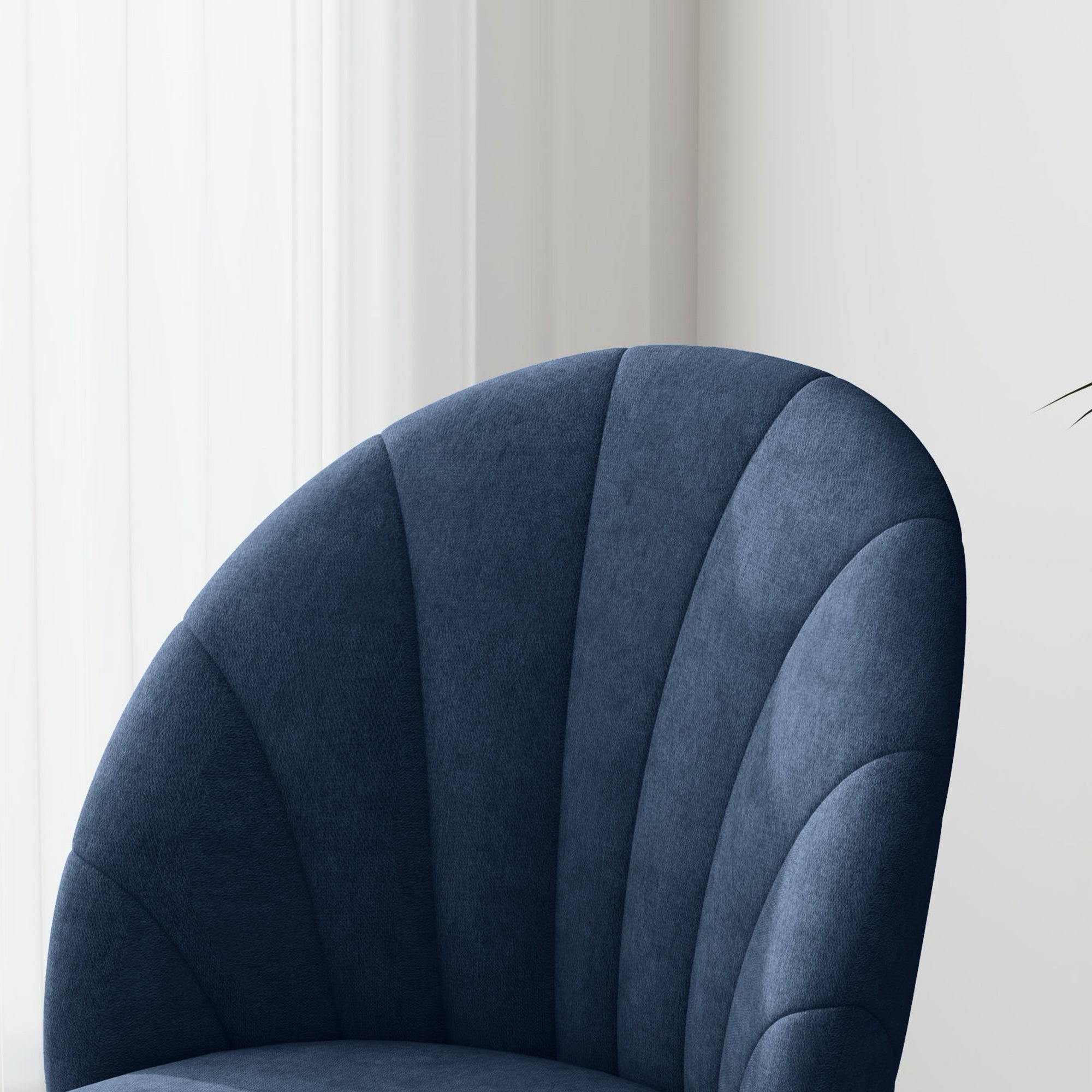 HOMCOM Dining Chairs Set of 4, Modern Upholstered Kitchen Chairs with Metal Legs, Shell Backrest and Padded Seat, Side Chairs for Dining Room, Bedroom, Living Room, Blue