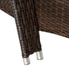 Outsunny 3 Pieces Wicker Patio Lounger Set with Table, PE Rattan Outdoor Lounge Chair Set with Cushions, Wheels, 5-Level Reclining Backrest, Headrest, Brown/Grey