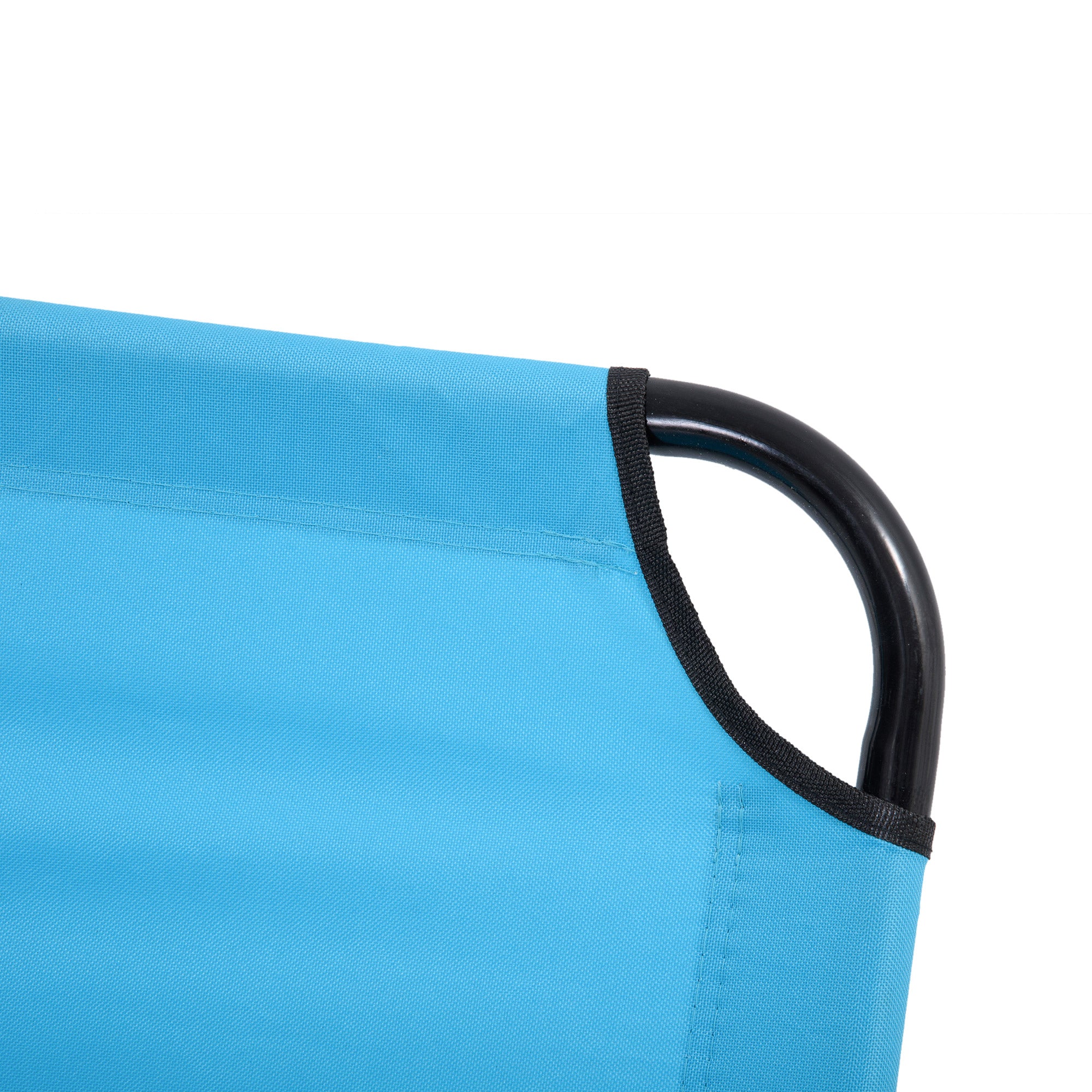 Outsunny Folding Lounge Chair, Outdoor Sun Tanning Chair with 5 Level Reclining Back, Steel Frame and Breathable Mesh for Beach, Yard, Patio, Sky Blue