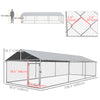PawHut Outdoor Dog Kennel Dog Run with Waterproof, UV Resistant Cover for Medium and Large Sized Dogs, 19.7' x 7.5' x 4.9', Silver