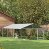PawHut Outdoor Dog Kennel Dog Run with Waterproof, UV Resistant Cover for Medium and Large Sized Dogs, 19.7' x 7.5' x 4.9', Silver