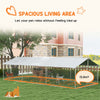 PawHut Outdoor Dog Kennel Dog Run with Waterproof, UV Resistant Cover for Medium and Large Sized Dogs, 19.7' x 7.5' x 4.9', Silver