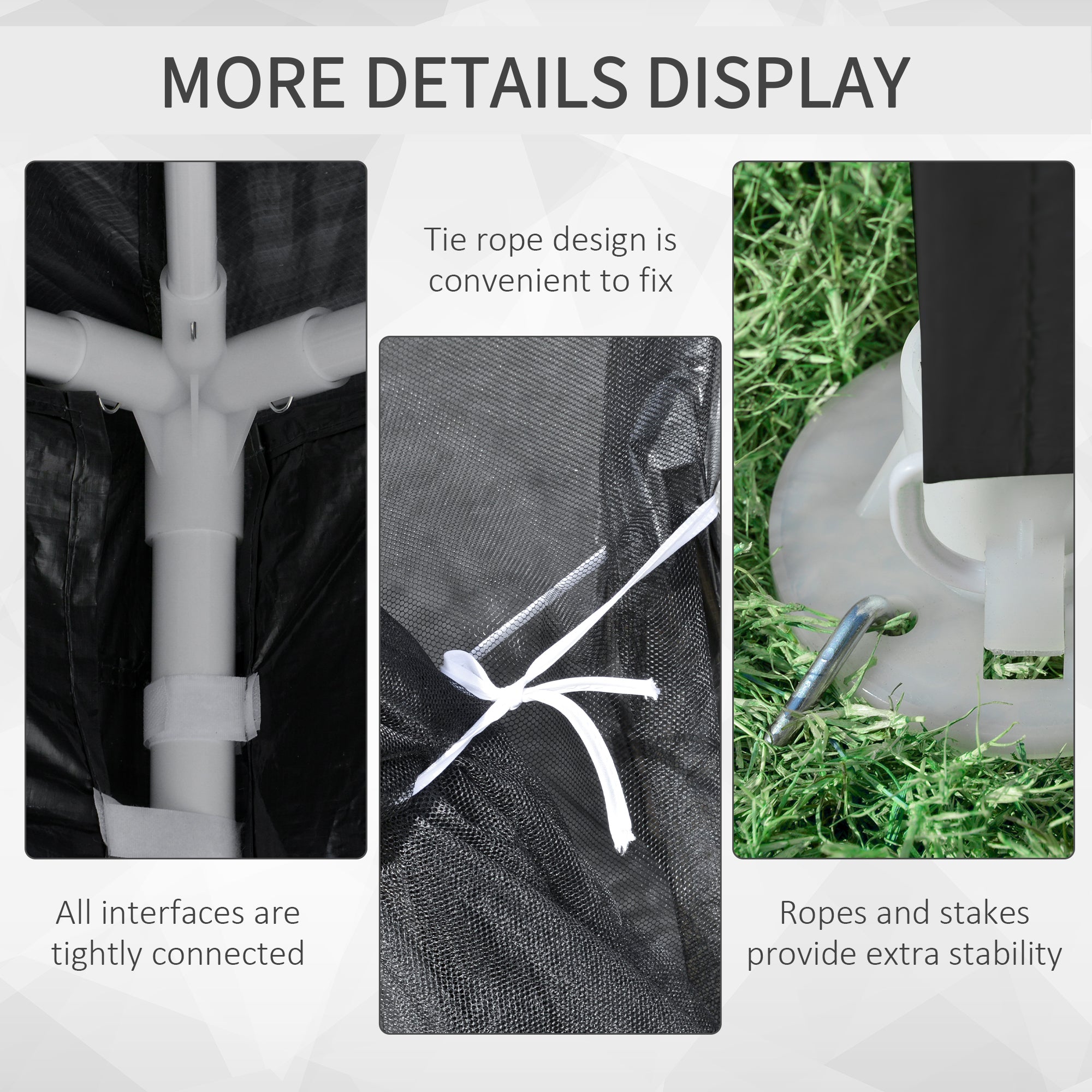 Outsunny 10x13ft Outdoor Gazebo Canopy, Garden Party Tent Patio Sun Shade Shelter Wedding Tent with Mesh Sidewalls and 2 Doors, Dark Grey