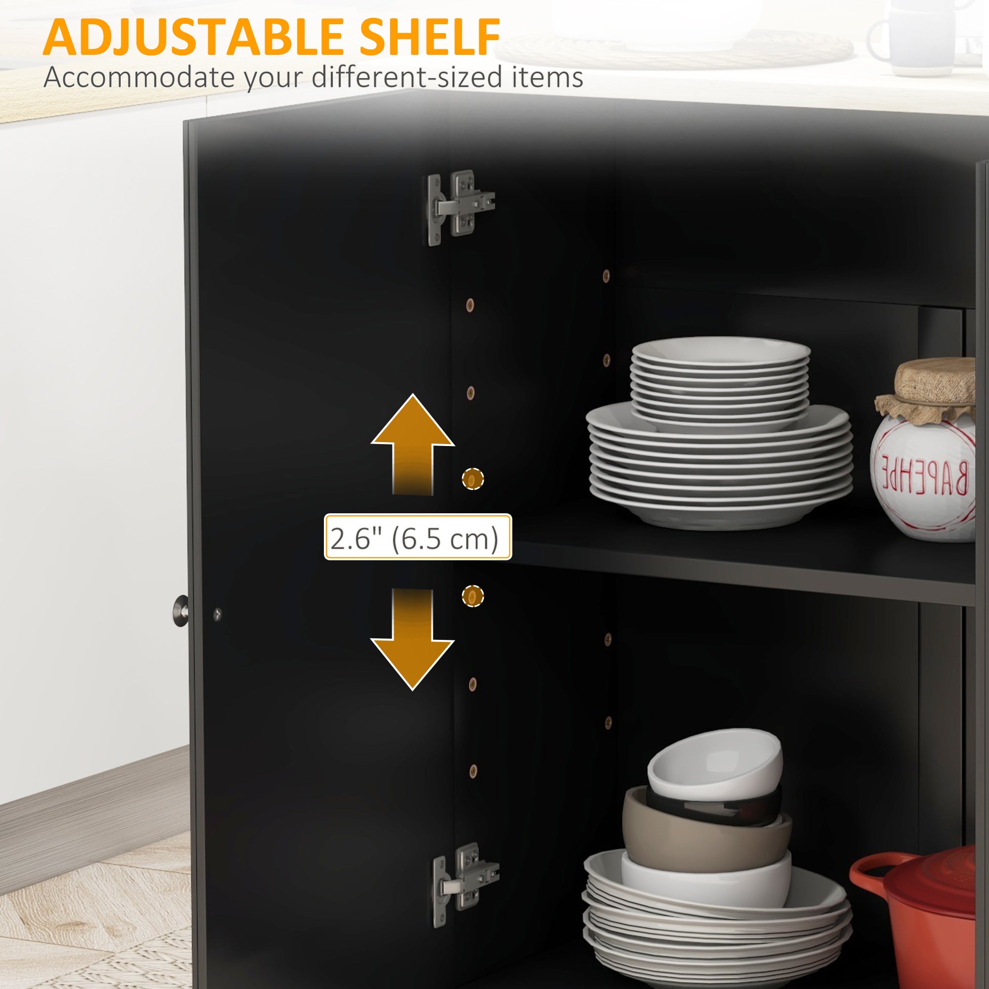 HOMCOM Kitchen Island with Drop Leaf, Rolling Kitchen Cart on Wheels with 3 Drawers, Cabinet, Natural Wood Top, Spice Rack and Towel Rack, Black