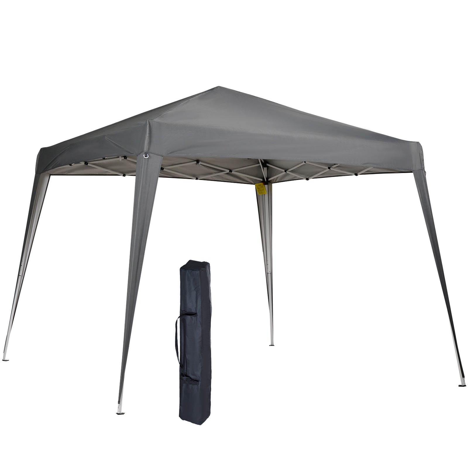Outsunny 8' x 8' Pop Up Canopy with Inclined Legs, Outdoor Folding Tent, Portable Garden Party Gazebo with Carrying Bag for Camping, Party, Picnic, Grey