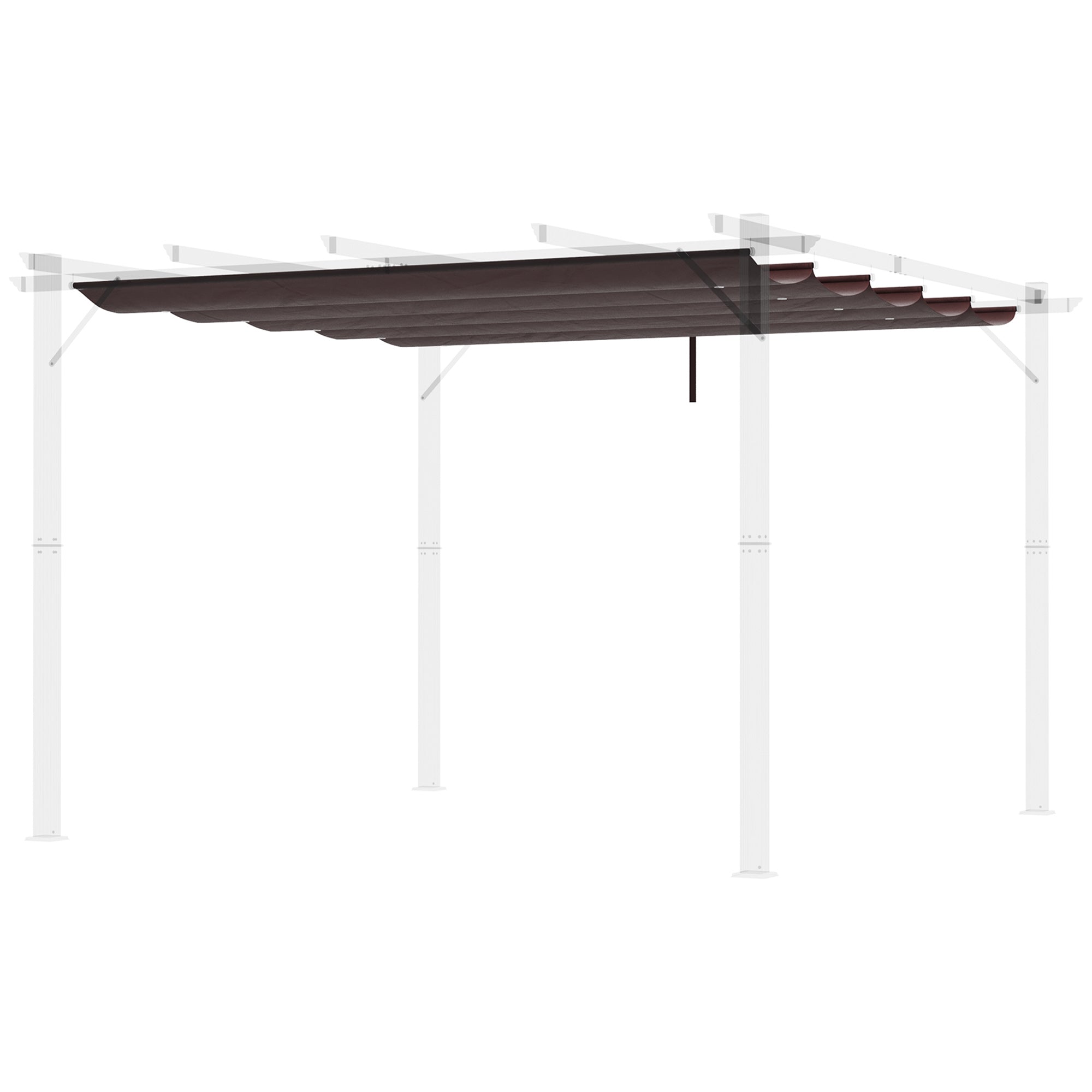 Outsunny Retractable Replacement Pergola Canopy for 10' x 10' Pergola, Pergola Cover Replacement, Coffee