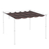 Outsunny Retractable Replacement Pergola Canopy for 10' x 10' Pergola, Pergola Cover Replacement, Coffee