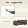 Outsunny Retractable Replacement Pergola Canopy for 10' x 10' Pergola, Pergola Cover Replacement, Coffee