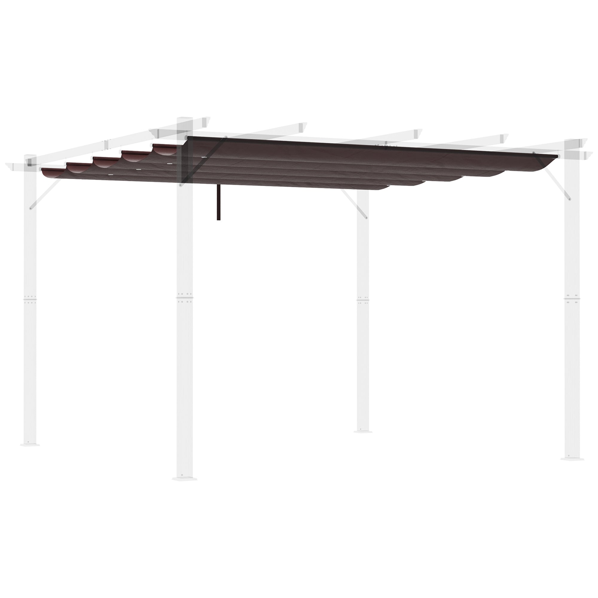 Outsunny Retractable Replacement Pergola Canopy for 10' x 10' Pergola, Pergola Cover Replacement, Coffee