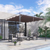 Outsunny Retractable Replacement Pergola Canopy for 10' x 10' Pergola, Pergola Cover Replacement, Coffee
