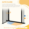 PawHut 30 Inch Tall Pet Gate with Door Dog Gate and Barrier Indoor for Stairs, Pressure-Mounted Safety Gate, Black