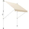 Outsunny 10x5ft Manual Retractable Awning, Patio Sun Shade Canopy Shelter with 5.6-9.2ft Support Pole, Water Resistant UV Protector, for Window, Door, Porch, Deck, Beige