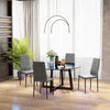 HOMCOM Modern Dining Chairs Set of 4, Upholstered Faux Leather Kitchen Chairs with Crystal Tufting and Metal Legs for Living Room, Dining Room, Bedroom, Grey