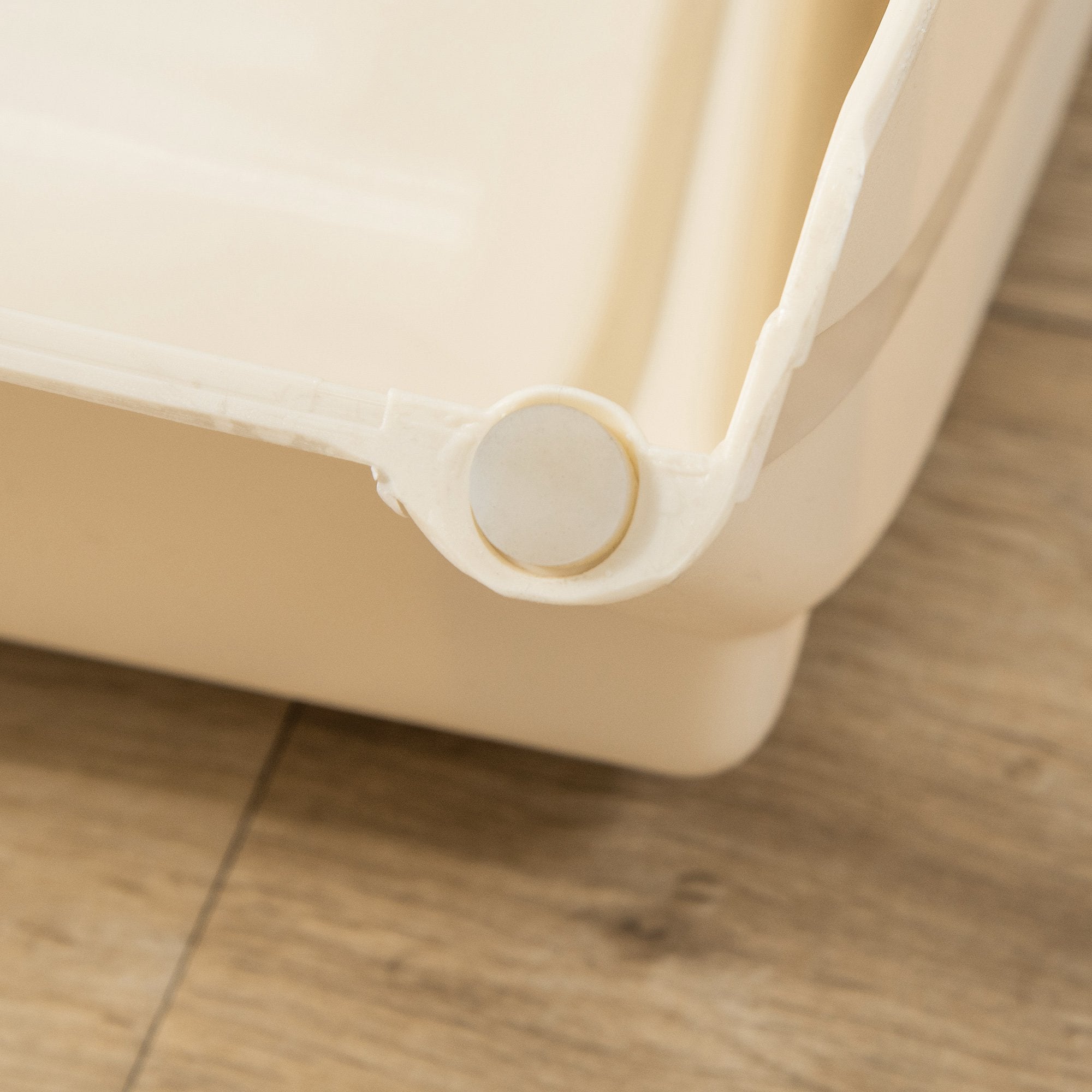 PawHut 4-Level Portable Dog Stairs, Foldable Dog Steps for Small Dogs, Lightweight Cat Steps, with Nonslip Soft Mats, for High Bed, Sofa, Beige