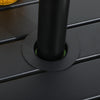 Outsunny Outdoor Side Table, Patio End Table with Umbrella Hole, Small Coffee Table with Steel Frame for Balcony, Black
