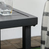 Outsunny Outdoor Side Table, Patio End Table with Umbrella Hole, Small Coffee Table with Steel Frame for Balcony, Black