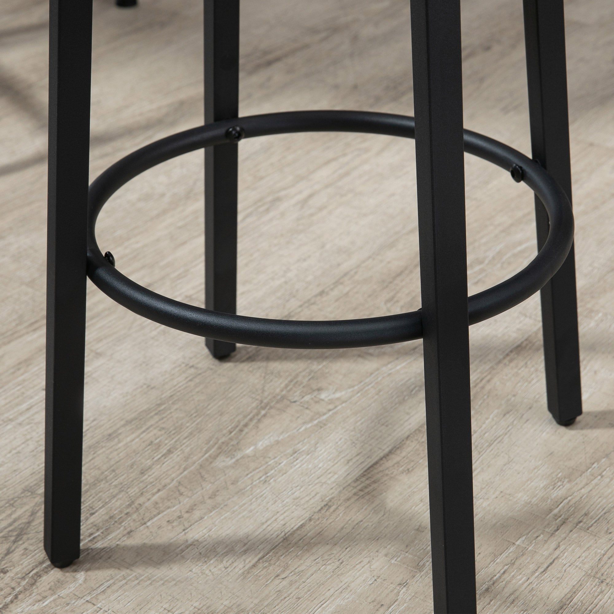 HOMCOM 5-Piece Bar Table and Chairs Set, Space Saving Dining Table with 4 Stools for Pub & Kitchen, Light Brown