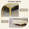 HOMCOM Velvet Upholstered Bench Seat, End of Bed Bench, Entryway Shoe Bench with Button Tufted for Living Room, Bedroom, Cream White