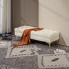 HOMCOM Velvet Upholstered Bench Seat, End of Bed Bench, Entryway Shoe Bench with Button Tufted for Living Room, Bedroom, Cream White