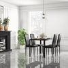 HOMCOM Dining Table Set for 4, 5-Piece Rectangular Glass Kitchen Table and Chairs with Metal Frame and Faux Leather Upholstery for Dining Room, Living Room, Black