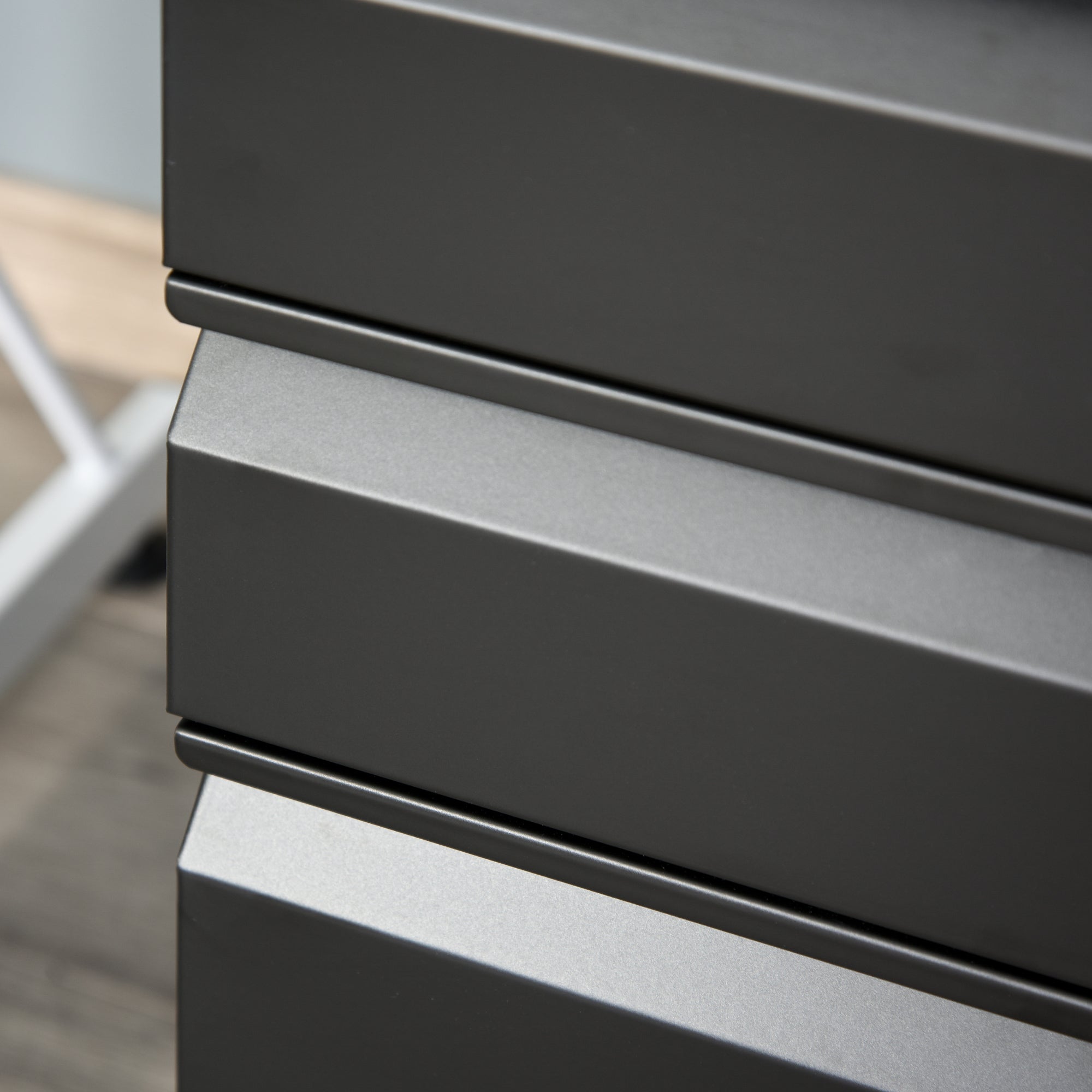 Vinsetto Metal Filing Cabinet with 3 Drawers, Vertical File Cabinet with Lock, Mobile Office Cabinet with Wheels for Legal, Letter, A4 Files, Black