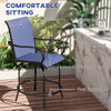 Outsunny Outdoor Bar Stools Set of 2 with Armrests, 360° Swivel Bar Height Patio Chairs with Mesh Fabric, Steel Frame Dining Chairs, for Balcony, Poolside, Backyard, Navy Blue