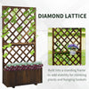 Outsunny 2.4 x 1 x 4.9 ft Raised Garden Bed, Wooden Planter with Topped Trellis for Climbing Plants, Flower Raised Bed, Carbonized