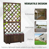 Outsunny 2.4 x 1 x 4.9 ft Raised Garden Bed, Wooden Planter with Topped Trellis for Climbing Plants, Flower Raised Bed, Carbonized