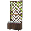 Outsunny 2.4 x 1 x 4.9 ft Raised Garden Bed, Wooden Planter with Topped Trellis for Climbing Plants, Flower Raised Bed, Carbonized