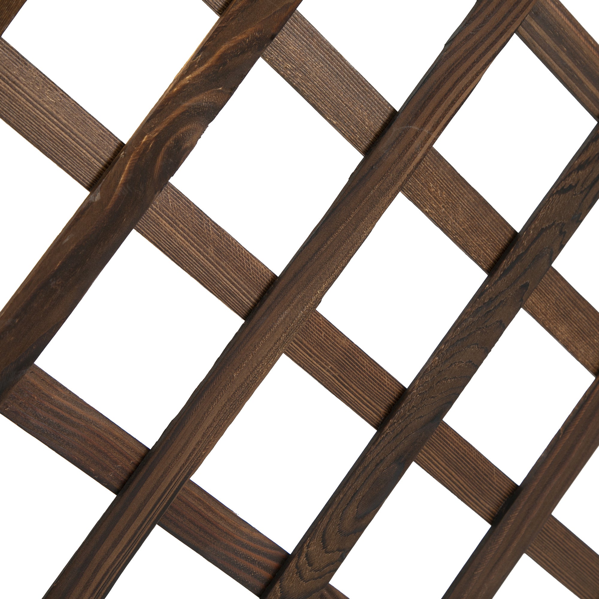 Outsunny 2.4 x 1 x 4.9 ft Raised Garden Bed, Wooden Planter with Topped Trellis for Climbing Plants, Flower Raised Bed, Carbonized