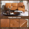 HOMCOM 3-Seater Sectional Sofa with Footstool and 2 Bolster Pillows, L-Shaped Couch with Wooden Legs, Faux Leather Corner Sofa for Living Room, Office, Apartment, Brown